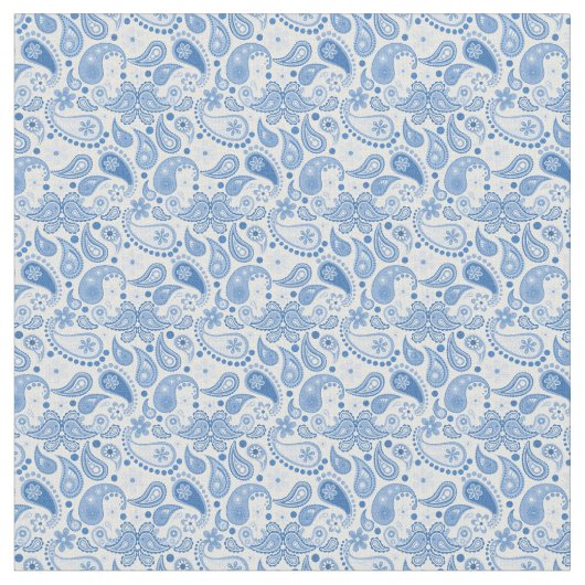 Chic Fun Blue und White Paisley Stoff (Nahaufnahme)
