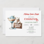 Chic fun festive Christmas cocktails party invite Einladung (Vorderseite)