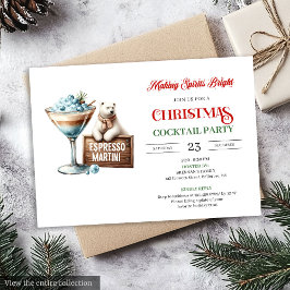 Chic fun festive Christmas cocktails party invite Einladung