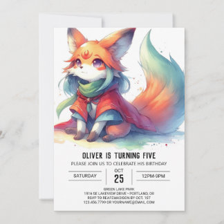 Chic Fun Fox Geburtstag Einladung