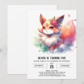 Chic Fun Fox Geburtstag Einladung (Vorne/Hinten)