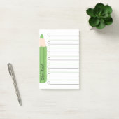 Chic Fun Niedlicher, grüner Bleistift mit kundensp Post-it Klebezettel (Büro)