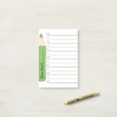 Chic Fun Niedlicher, grüner Bleistift mit kundensp Post-it Klebezettel (Auf Schreibtisch)