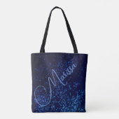 Chic Fun Personalisiert Blue Confetti Tasche (Rückseite)