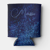 Chic Fun Personalisiert Midnite Blue Confetti Dosenkühler (Vorderseite)