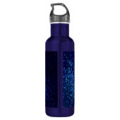 Chic Fun Personalisiert Midnite Blue Confetti Edelstahlflasche (Rückseite)
