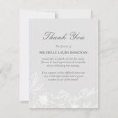 Chic Funeral Foto Vielen Dank Hinweis Silver Magno Dankeskarte (Vorderseite)