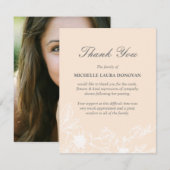 Chic Funeral Foto Vielen Dank Notizbuch Blush Magn Dankeskarte (Vorne/Hinten)