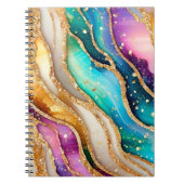 Chic Funkelnd Glitzer Golden Rainbow Agate Glamour Notizblock (Vorderseite)