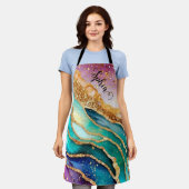 Chic Funkelnd Glitzer Golden Rainbow Agate Glamour Schürze (Getragen)