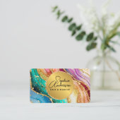 Chic Funkelnd Glitzer Golden Rainbow Agate Glamour Visitenkarte (Stehend Vorderseite)