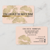 Chic Funkelnd Gold Glitzer Lips Makeup Artist Visitenkarte (Vorne/Hinten)