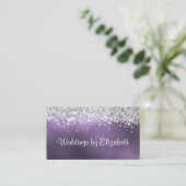 Chic Funkelnd Silver Glitzer Amethyst Foil Visitenkarte (Stehend Vorderseite)