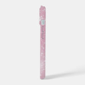Chic funkelnder Glitter Staubrosa Glamour Starburs iPhone 15 Hülle (Linke Seite)