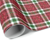 Chic funkelndes kariertes Weihnachten Geschenkpapier (Rolleneckpunkt)