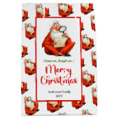 Chic funny Santa Claus gift bag editable style Mittlere Geschenktüte (Vorderseite)