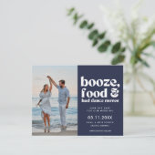 Chic Funny Wedding Foto Save the Date Ankündigung (Stehend Vorderseite)