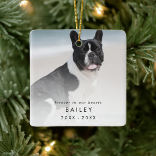 Chic für immer in unseren Herzen Foto-Hund-Gedenk- Keramikornament
