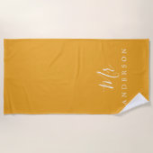 Chic Future Herr Mellow Yellow Monogram Beach Hand Strandtuch (Vorderseite)
