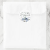 Chic Future Mr Blue Ivory Floral Umschlag Aufklebe Runder Aufkleber (Tasche)