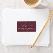 Chic Future Mr. Burgundy Wedding Rücksendeadresse Adressaufkleber (Insitu)