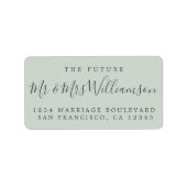Chic Future Mr. Green Wedding Rücksendeadresse Adressaufkleber (Vorne)