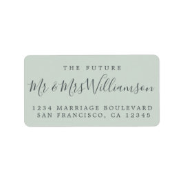 Chic Future Mr. Green Wedding Rücksendeadresse Adressaufkleber