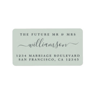 Chic Future Mr. Green Wedding Rücksendeadresse Adressaufkleber