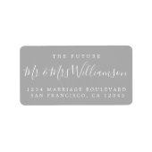 Chic Future Mr. Grey Wedding Rücksendeadresse Adressaufkleber (Vorne)