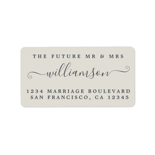 Chic Future Mr. Grey Wedding Rücksendeadresse Adressaufkleber (Vorne)