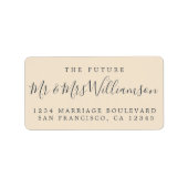 Chic Future Mr. Ivory Wedding Rücksendeadresse Adressaufkleber (Vorne)