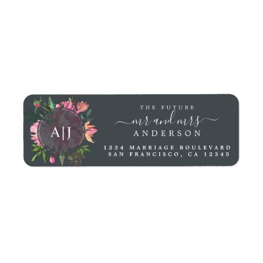 Chic Future Mr. Monogram Wedding Rücksendeadresse (Vorne)