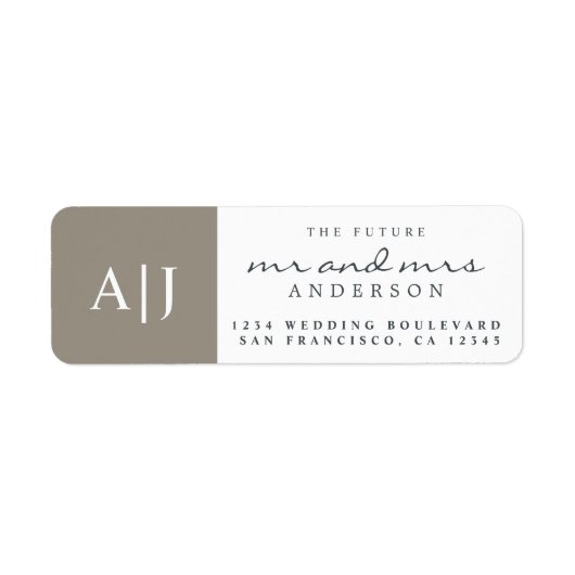 Chic Future Mr. Monogram Wedding Rücksendeadresse (Vorne)