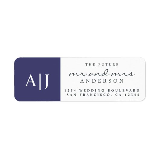 Chic Future Mr. Monogram Wedding Rücksendeadresse (Vorne)