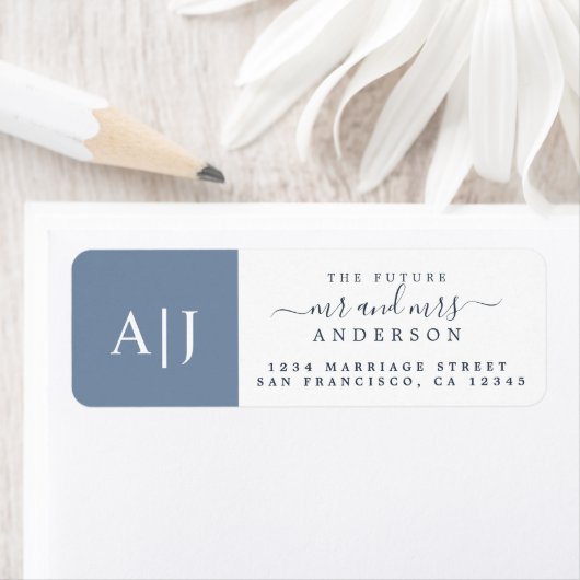 Chic Future Mr. Monogram Wedding Rücksendeadresse (Insitu)