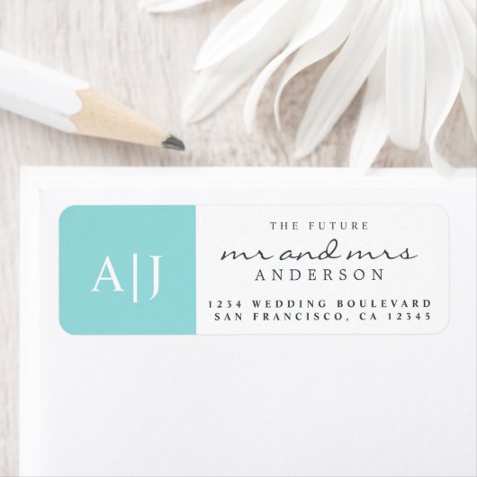 Chic Future Mr. Monogram Wedding Rücksendeadresse (Insitu)