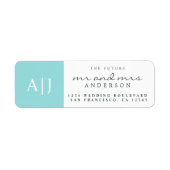Chic Future Mr. Monogram Wedding Rücksendeadresse (Vorne)