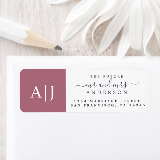 Chic Future Mr. Monogram Wedding Rücksendeadresse (Insitu)