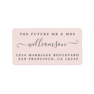 Chic Future Mr. Pink Wedding Rücksendeadresse Adressaufkleber