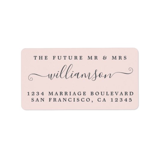 Chic Future Mr. Pink Wedding Rücksendeadresse Adressaufkleber (Vorne)