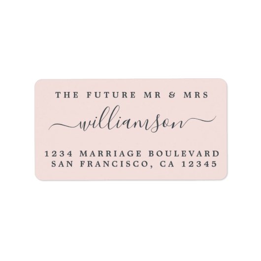 Chic Future Mr. Pink Wedding Rücksendeadresse Adressaufkleber (Vorne)
