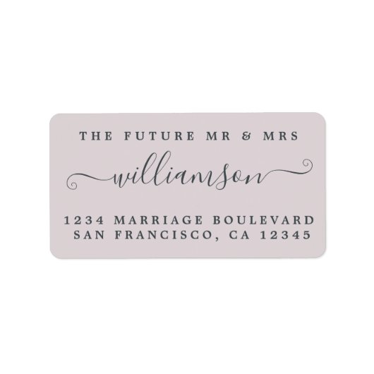 Chic Future Mrs. Lila Wedding Rücksendeadresse Adressaufkleber (Vorne)
