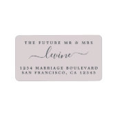 Chic Future Mrs. Lila Wedding Rücksendeadresse Adressaufkleber (Vorne)