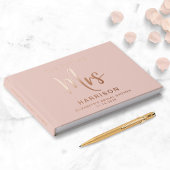 Chic Future Mrs. Rose Gold Foil Pink Brautparty Gästebuch