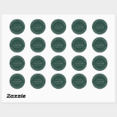 Chic Future Rücksendeadresse Dark Green Runder Aufkleber (Blatt)