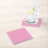 Chic Futuristic Geometric Stripes Pink Rechteckiger Pappuntersetzer (Vor Ort)