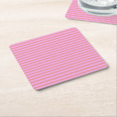 Chic Futuristic Geometric Stripes Pink Rechteckiger Pappuntersetzer (angewinkelt)