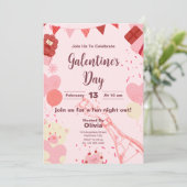 Chic Galentine's Day Celebration Einladungskarte Einladung (Stehend Vorderseite)
