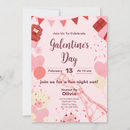 Chic Galentine's Day Celebration Einladungskarte Einladung