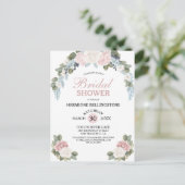 Chic Garden Blossom Blush Pink Brautparty Postkarte (Stehend Vorderseite)